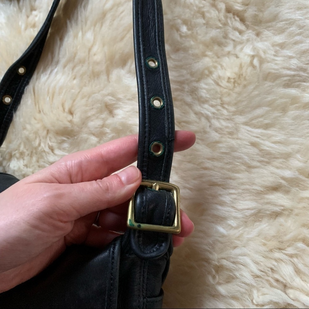 COACH Black Leather Classic Flap Crossbody Bag Purse - Picture 3 of 9